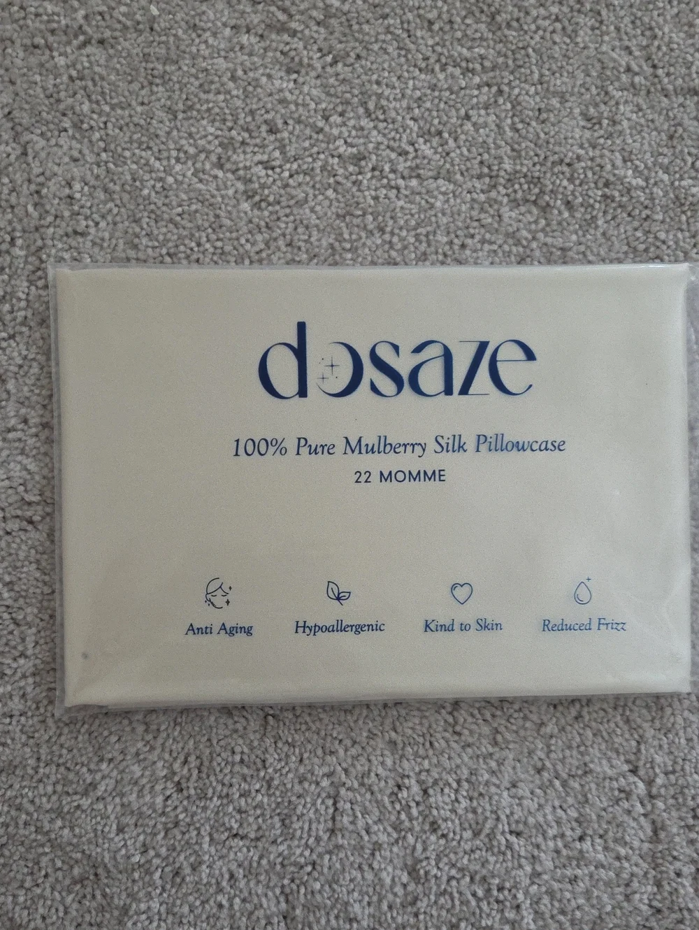 Dosaze 100% Pure Mulberry Silk Queen Pillowcase 22 Momme - Ivory